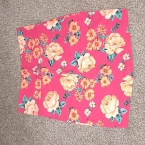 Pink, floral skirt